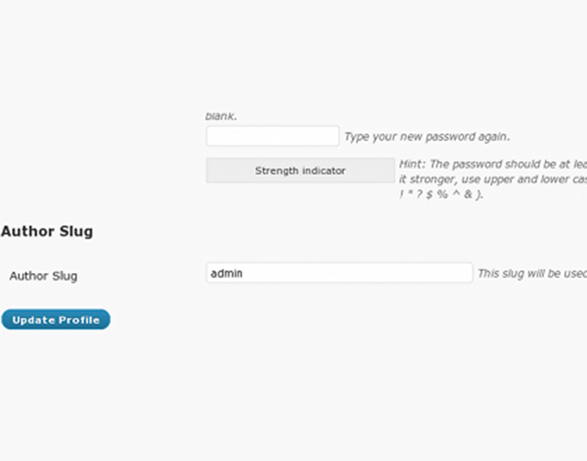 Author Slug Field - WordPress Plugin